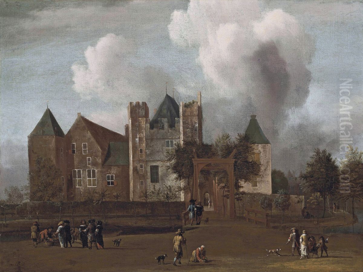 View of Purmersteijn castle in Purmerend Oil Painting by Jan van Kessel