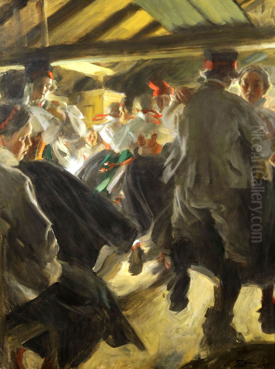 Dance in the Gopsmorkate Oil Painting by Anders Zorn