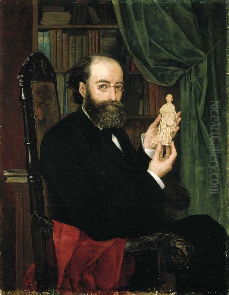 Portrett av Lorentz Dietrichson Oil Painting by Johanne Mathilde Dietrichson