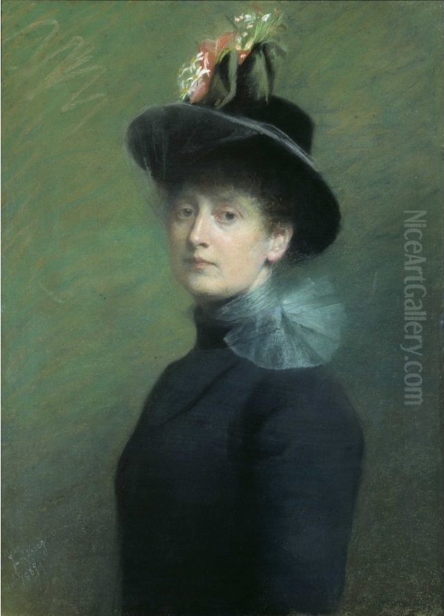 Self-portrait Oil Painting by Asta Norregaard