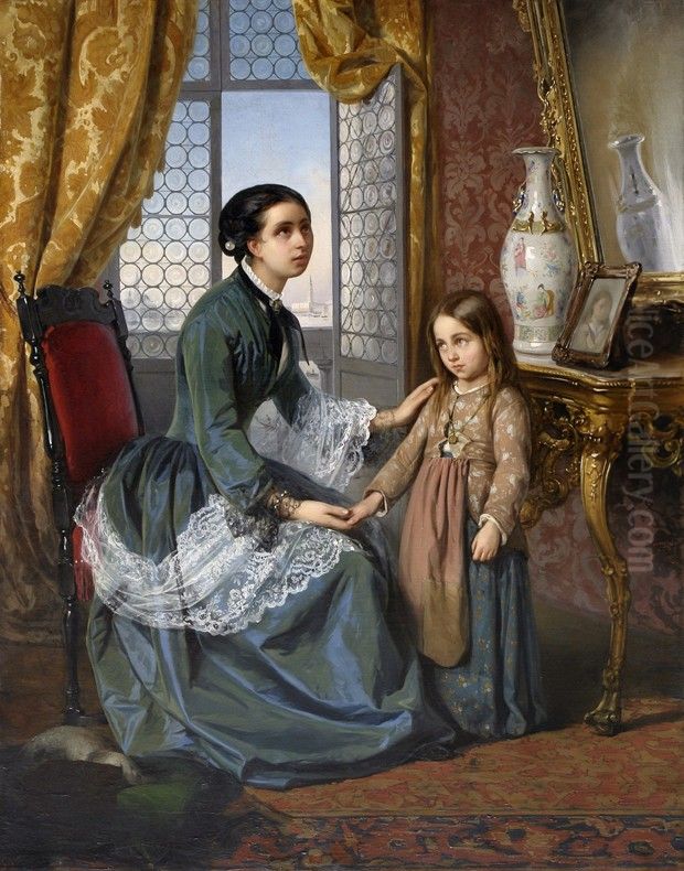 The little girl found in Venice Oil Painting by Antonio Rotta