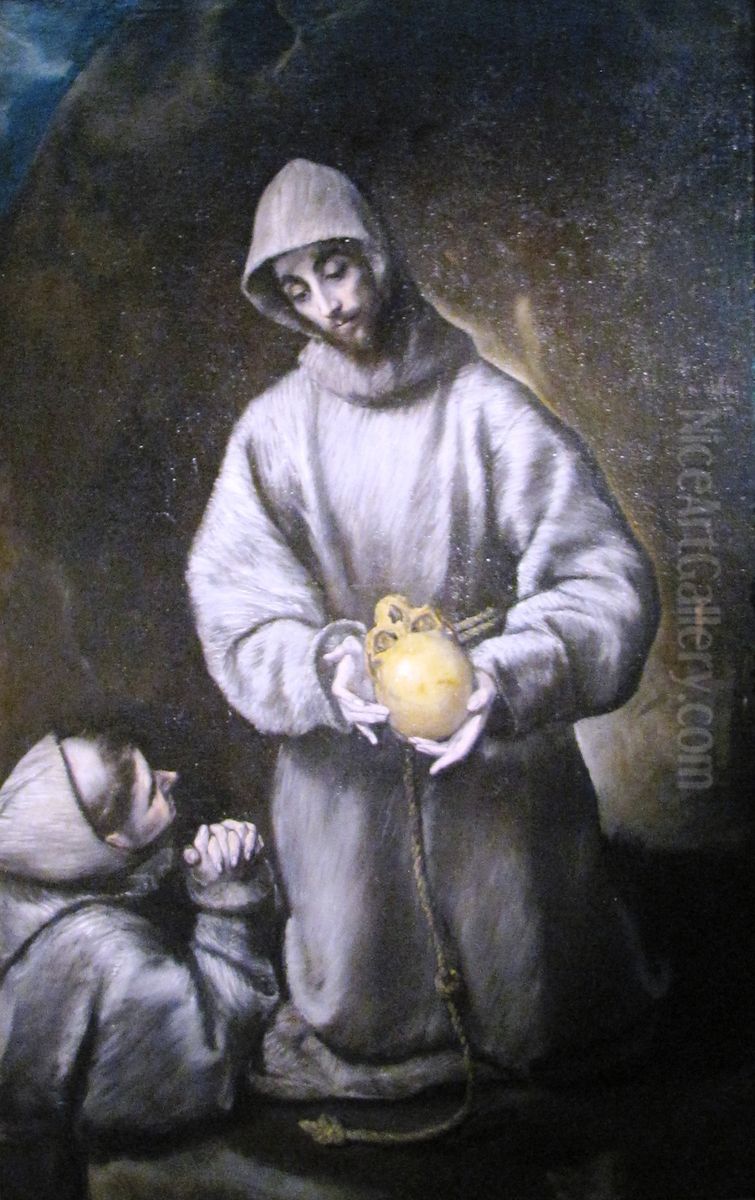 Saint Francis with Brother Leo Oil Painting by El Greco