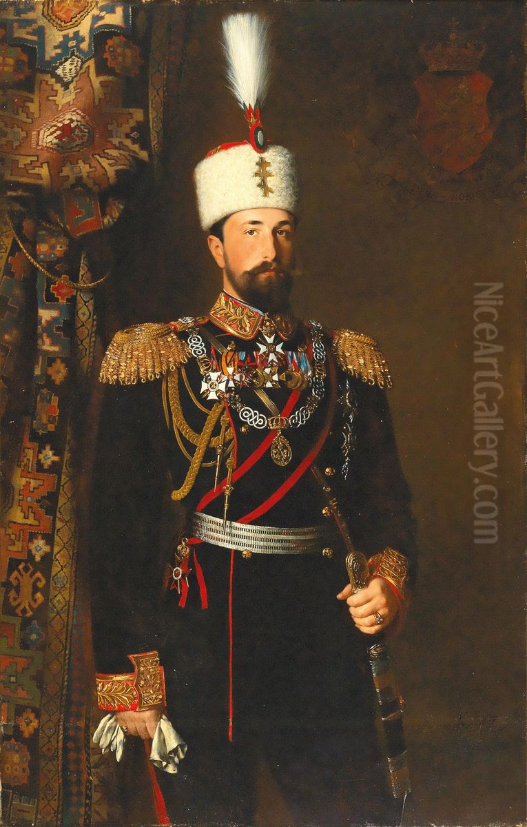 Portrait of Alexander I von Battenberg Oil Painting by Konrad Dielitz