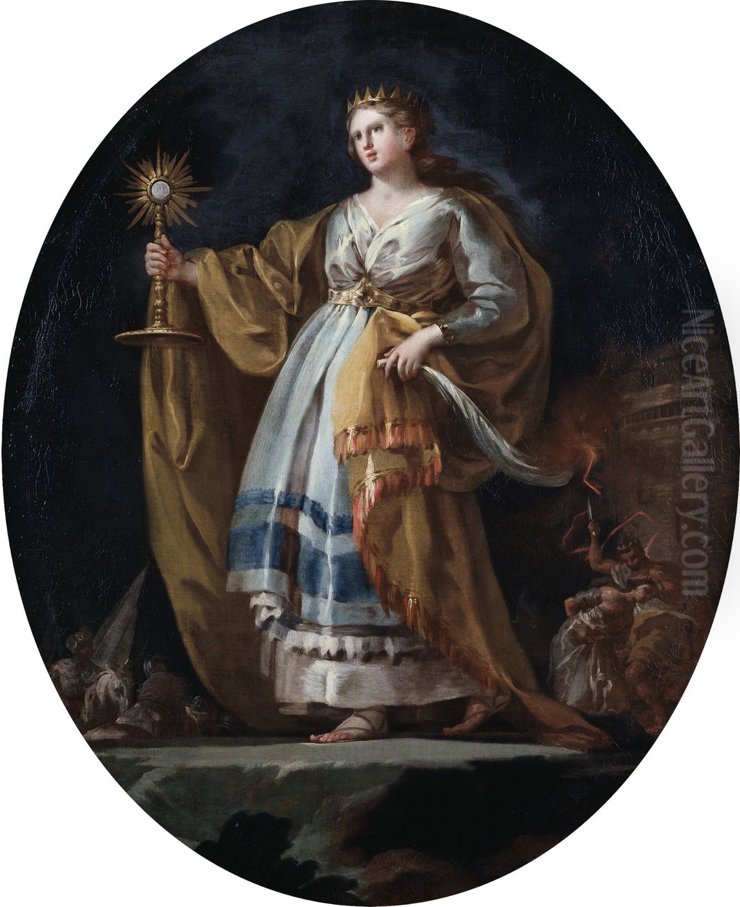 Santa Barbara Oil Painting by Francisco Goya Fuendetodos