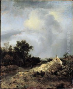 Dunenlandschaft mit einem Plankenzaun