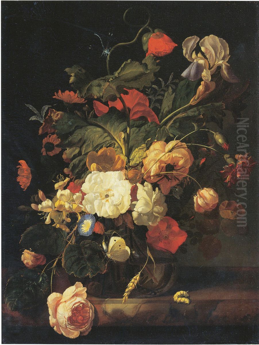 Still Life with Bouquet of Flowers, 1698 Oil Painting by Rachel Ruysch