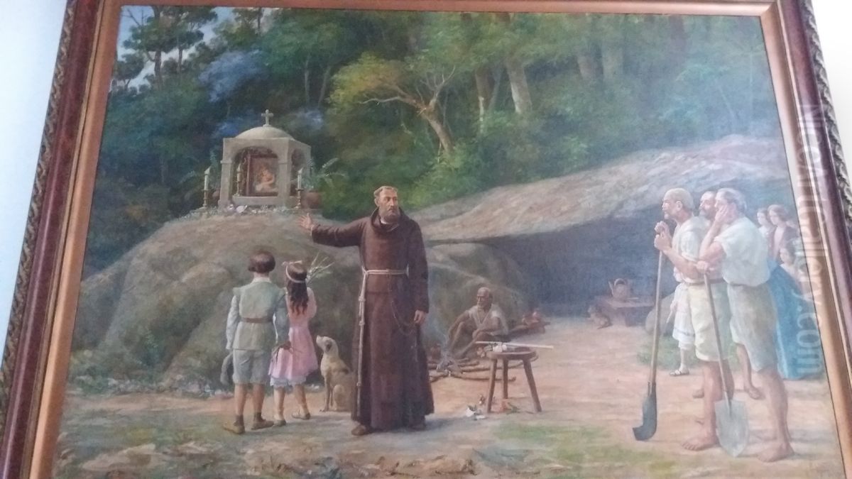 A gruta de Frei Palacios Oil Painting by Benedito Calixto