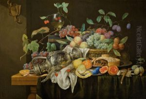Sumptuous Still Life with Overturned Silver Ewer