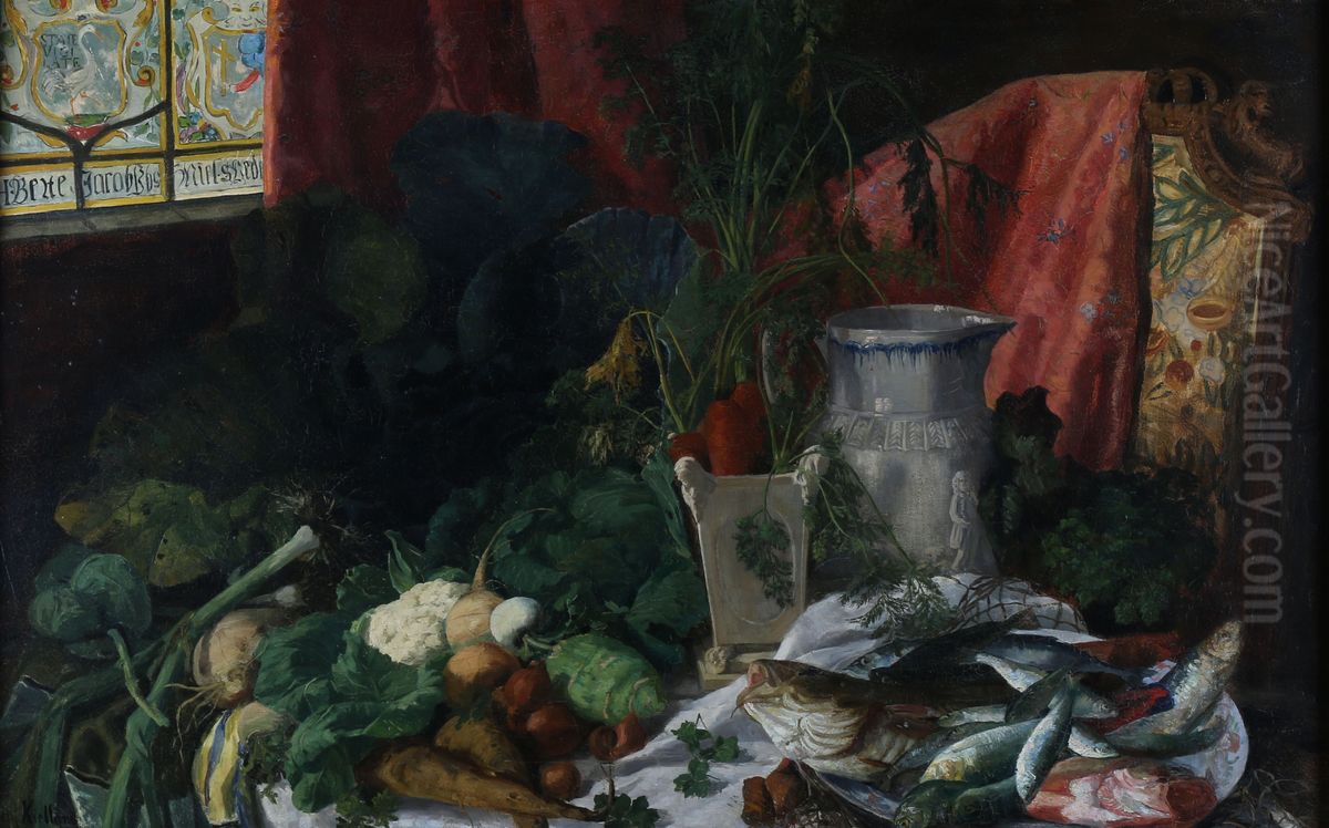 Stilleben Oil Painting by Kitty Lange Kielland
