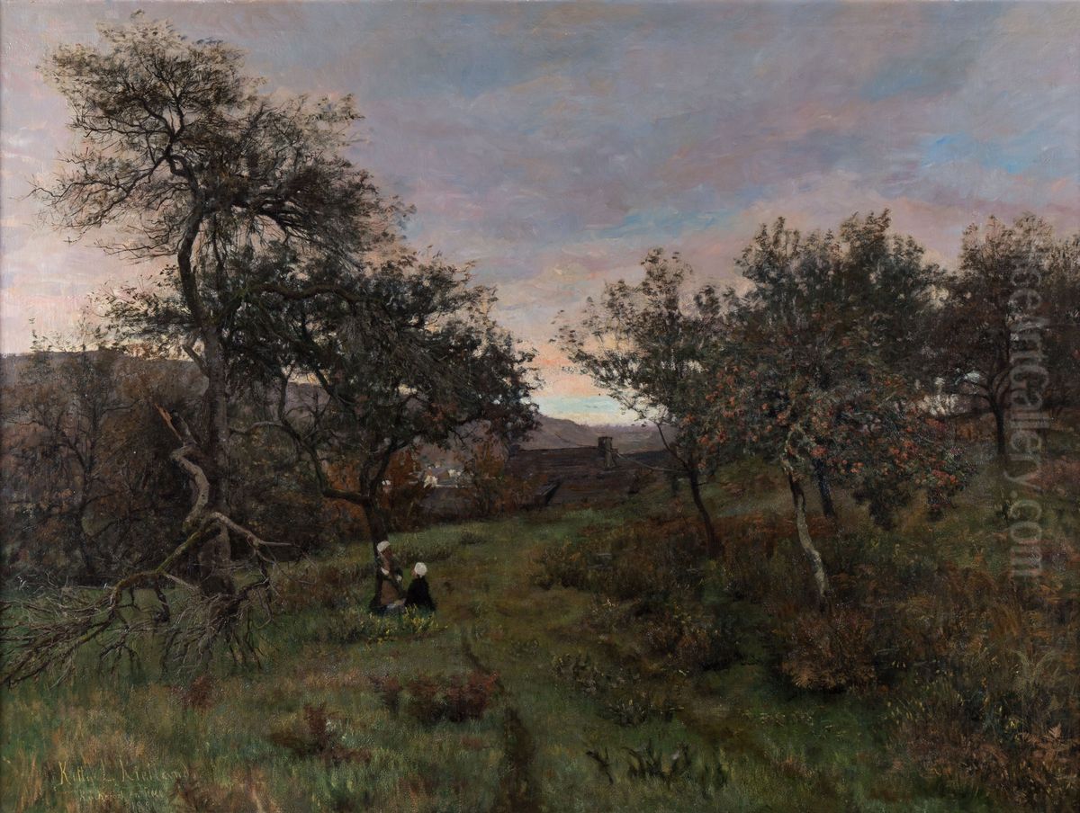 Frugthave - Rochefort en Terre Oil Painting by Kitty Lange Kielland