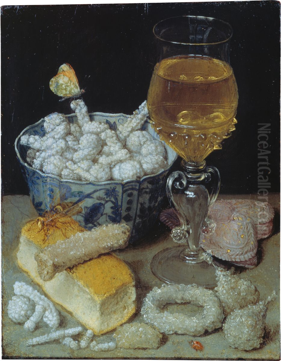 Still Life with Bread and Sweetmeats Oil Painting by Georg Flegel