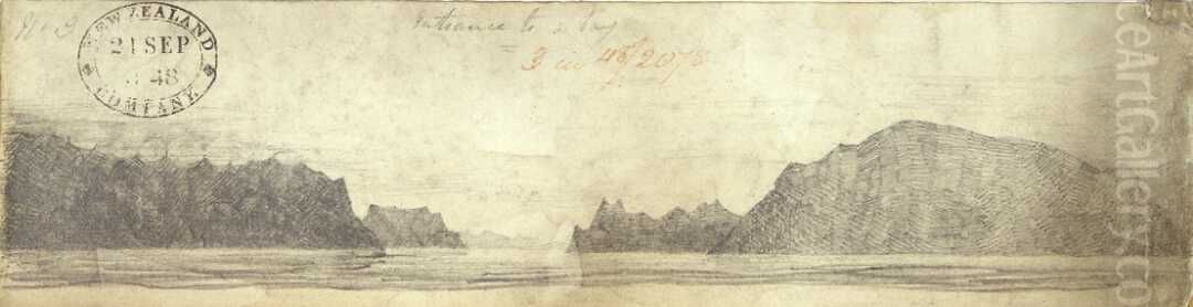 Off Point Jackson, Cook's Straits. 1848. Oil Painting by Charles Heaphy