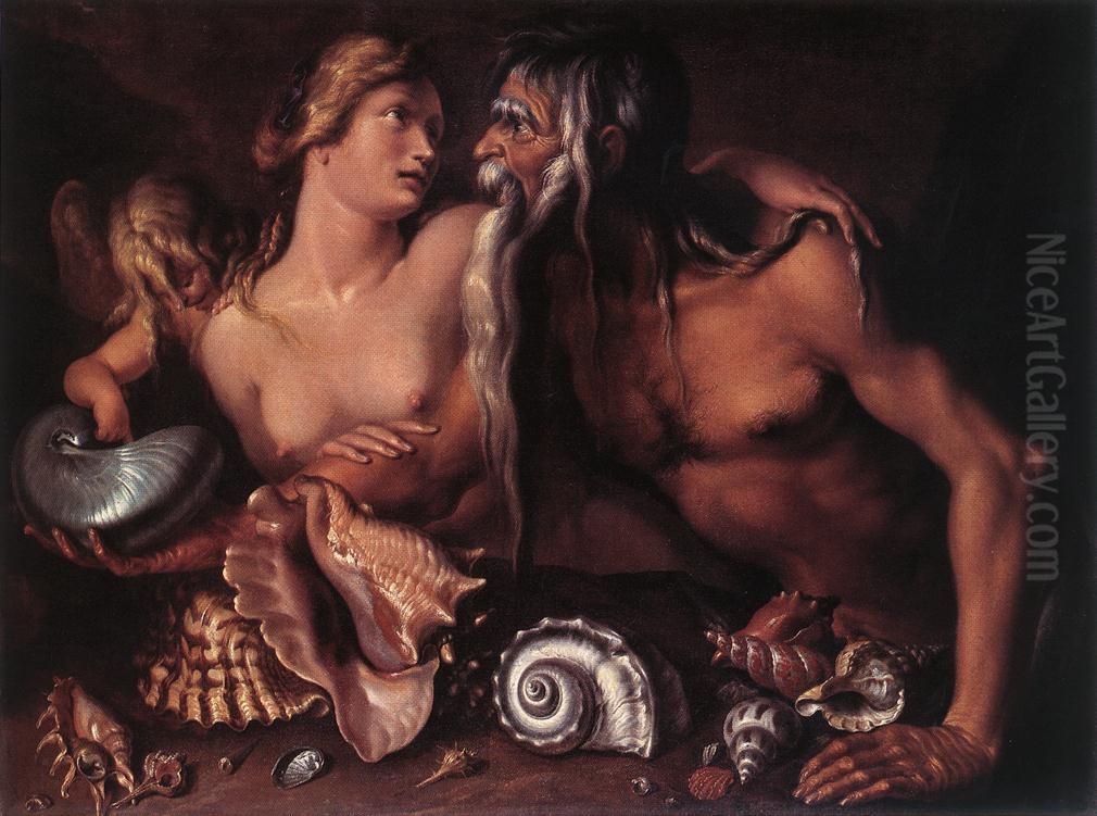 Neptune and Amphitrite Oil Painting by Jacob de Gheyn II