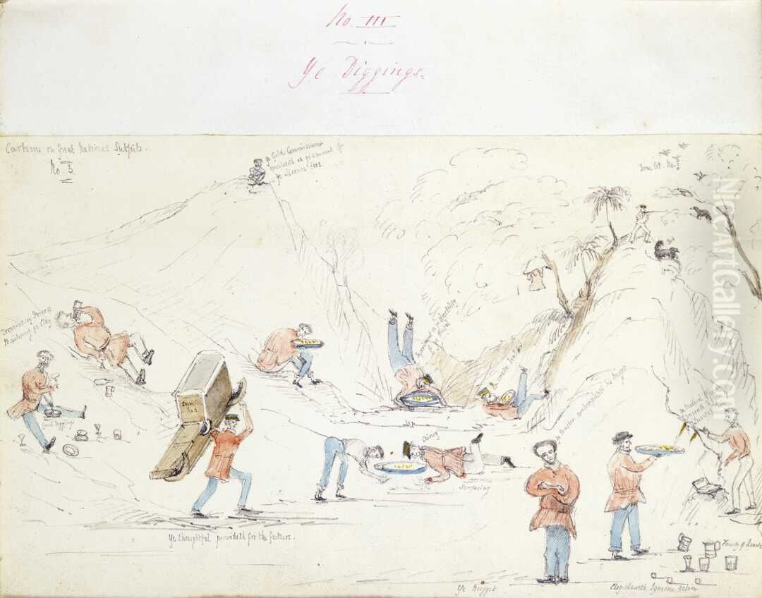 Ye diggings. Oil Painting by Charles Heaphy