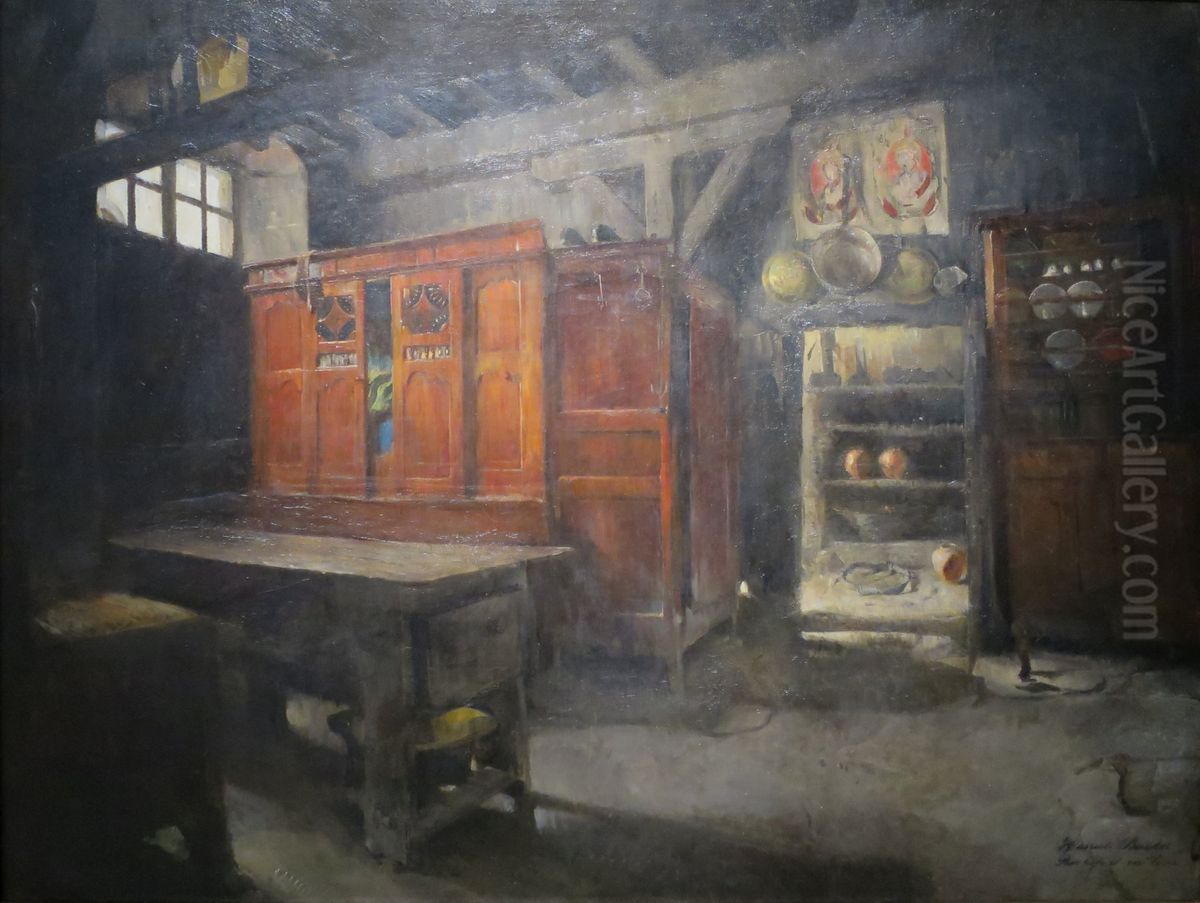 Interior from Rochefort-en-Terre, Brittany Oil Painting by Harriet Backer