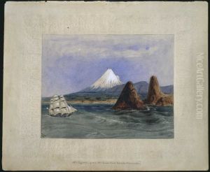 Mt Egmont, from the Sugar Loaf Islands, Taranake 1849
