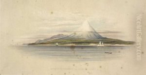 View of Mount Egmont and the Sugar Loaf Islands.