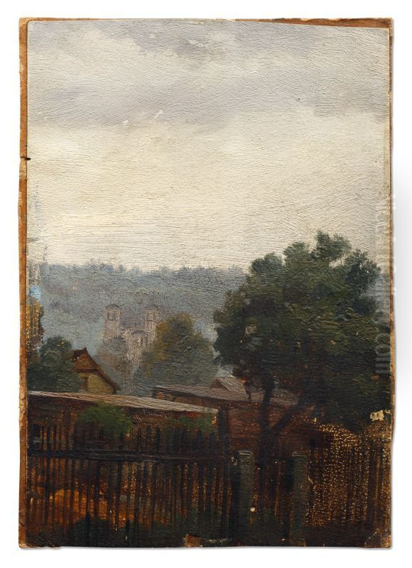View over Hosterwitz gardens on theKeppschloss Oil Painting by Carl Gustav Carus