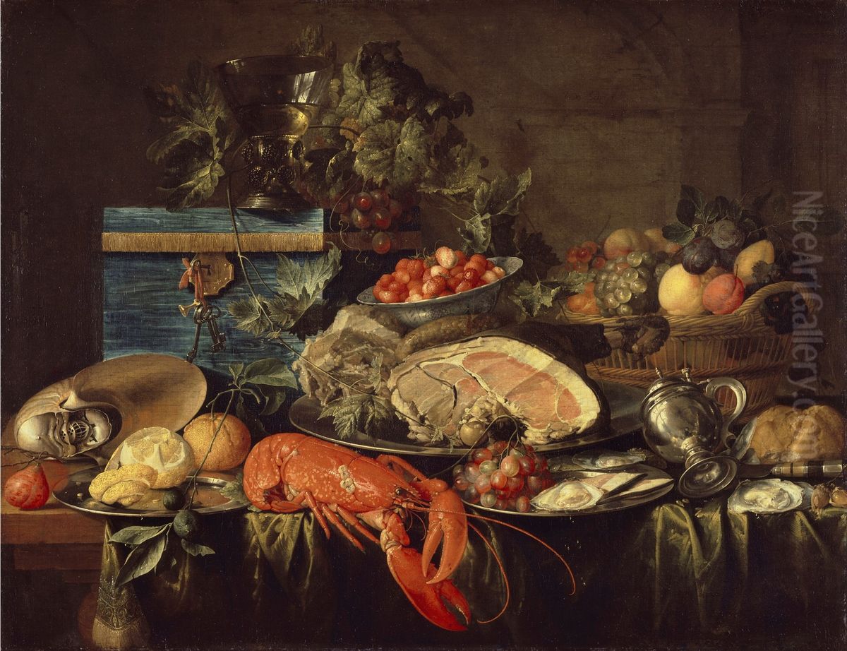 Still life with Lobster Oil Painting by Jan Davidsz. De Heem