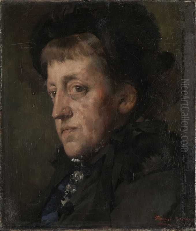 Portrait of Kitty (Christine) Lange Kielland Oil Painting by Harriet Backer