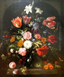 Flowers in a Vase in a Niche