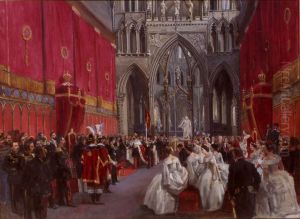 Kong Carl XV`s kroning i Trondheims domkirke 1860