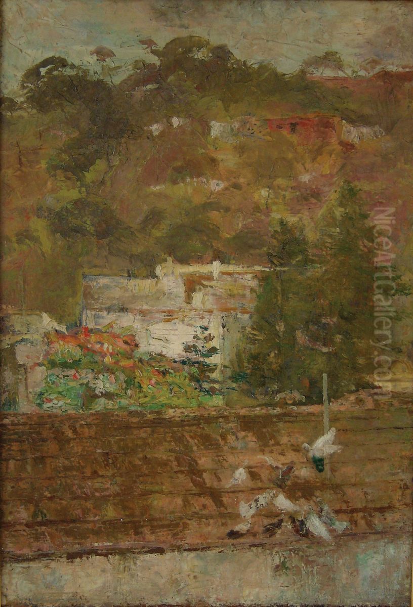Revoada de pombos Oil Painting by Eliseu Visconti