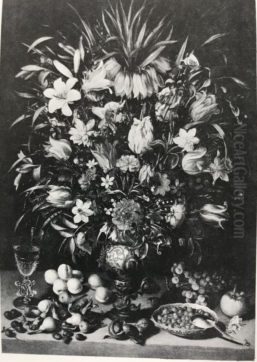 Vase of Flowers Oil Painting by Jeremias van Winghe