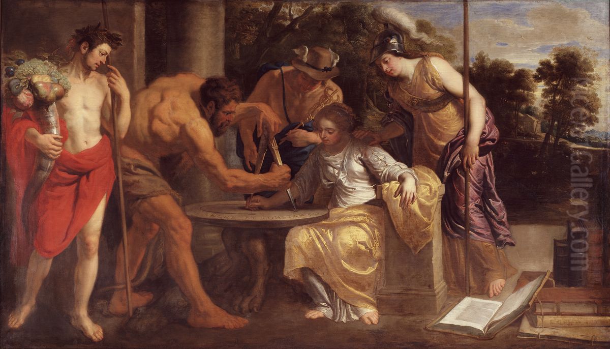 Labore et constantia Oil Painting by Erasmus Quellinus II