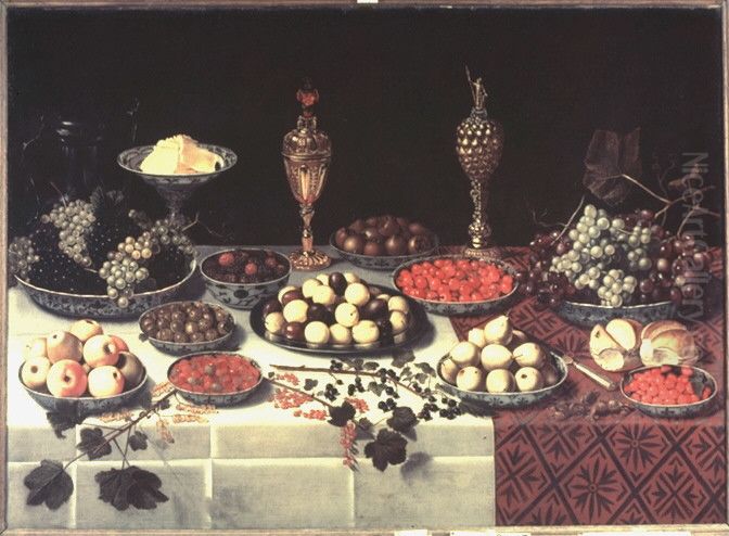 Laid Table Oil Painting by Floris van Schooten