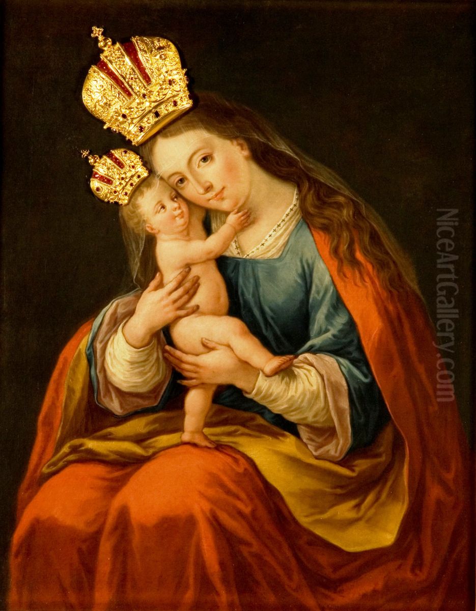 Gnadenbild Maria hilf Oil Painting by Leopold Layer