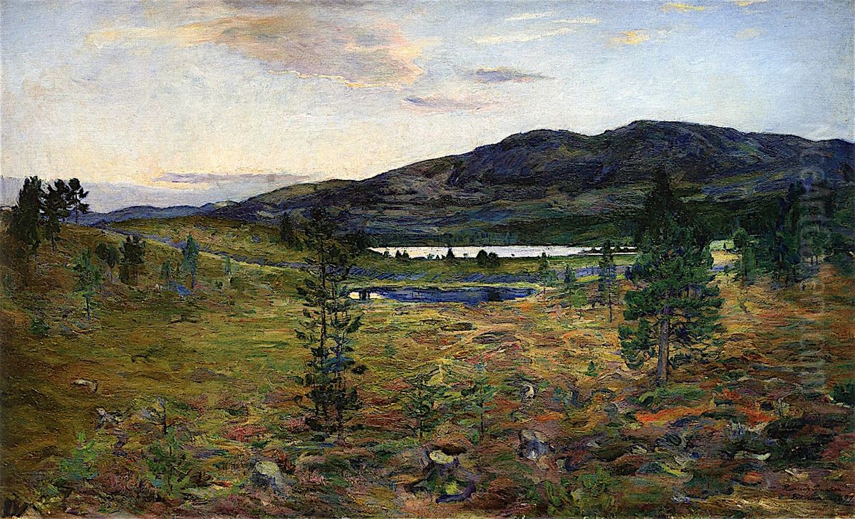 The Mountain Einundfjell Oil Painting by Harriet Backer