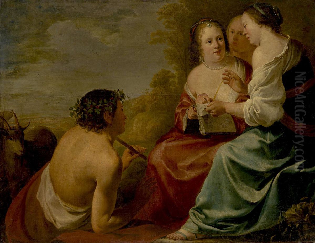 A Shepherd's Concert Oil Painting by Jan Gerritsz van Bronckhorst