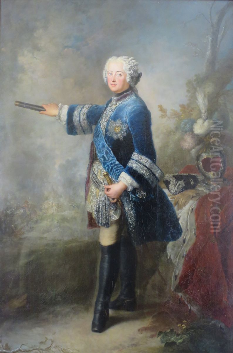 Portrait of Frederick II, King of Prussia Oil Painting by Antoine Pesne
