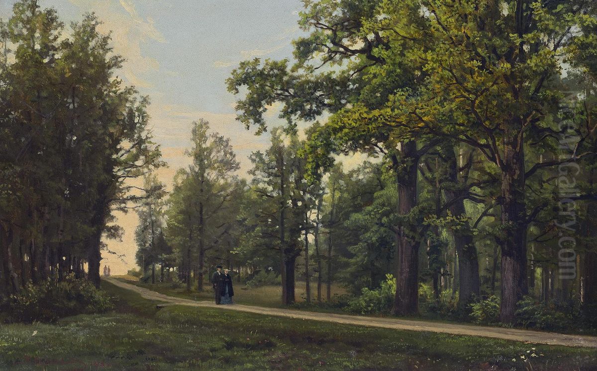 Park Oil Painting by Pyotr Soldatkin