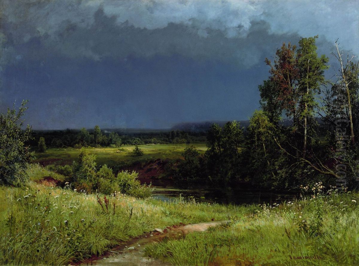 Before a thunderstorm Oil Painting by Ivan Shishkin