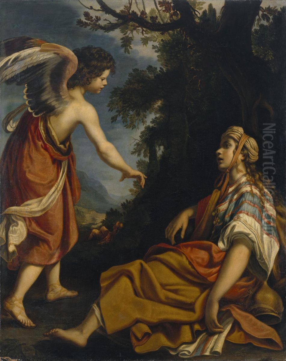 Hagar in the Desert Oil Painting by Giovanni Biliverti