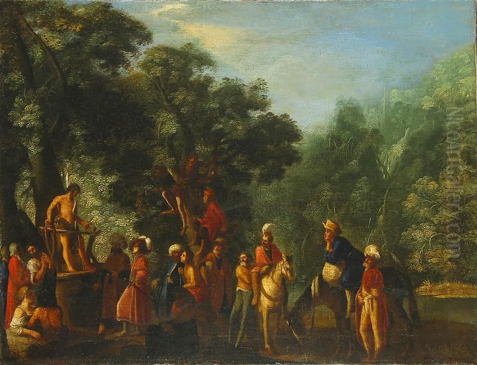 The preaching of John the Baptist Oil Painting by Adam Elsheimer
