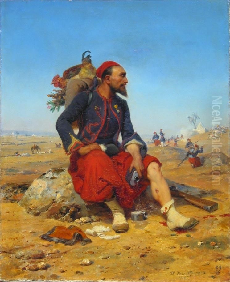Wounded zouave Oil Painting by Horace Vernet