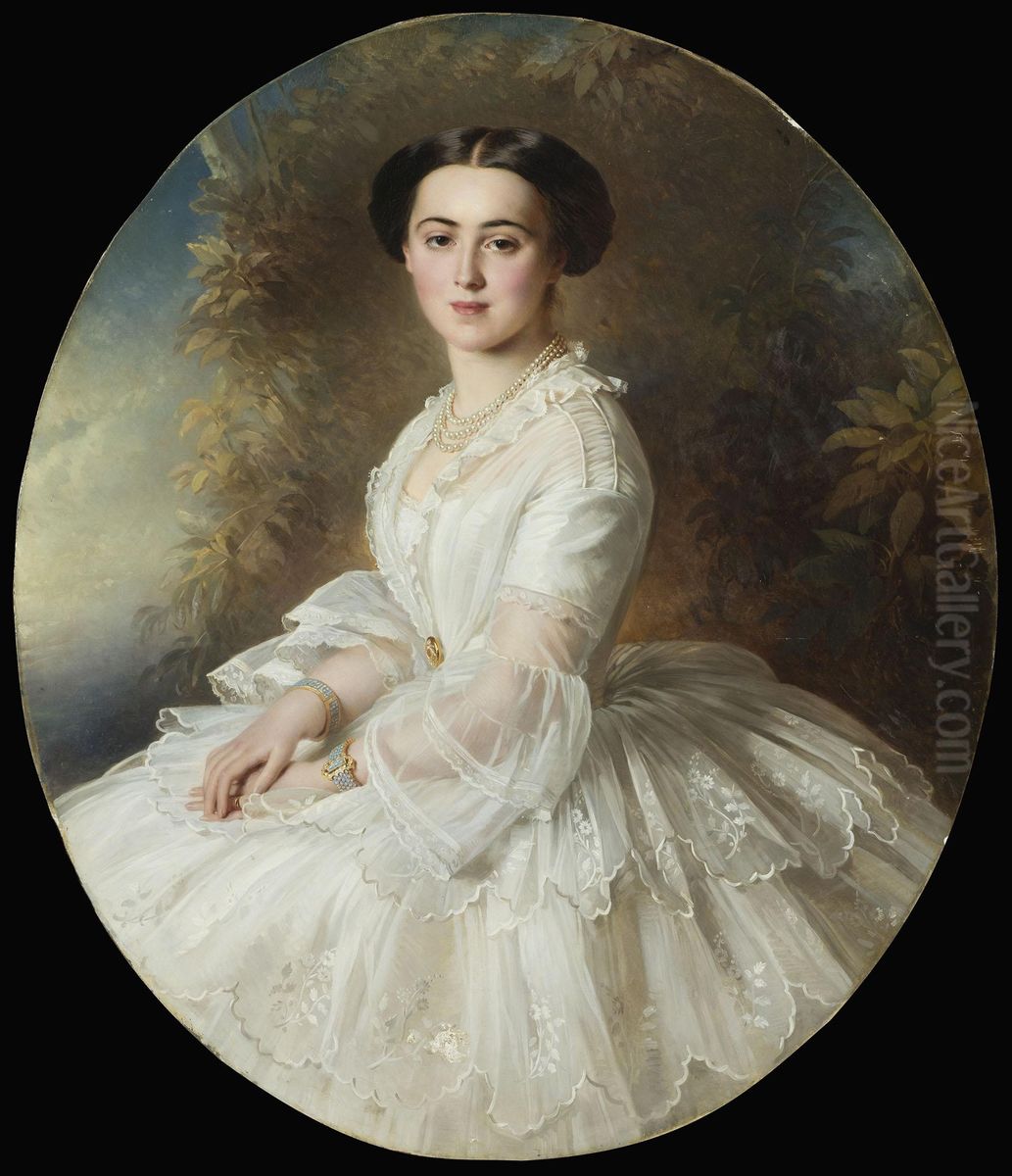 Portrait of Grand Duchess Olga Feodorovna Oil Painting by Richard Lauchert