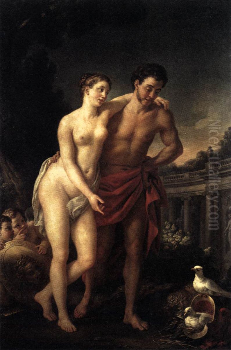 Mars and Venus Oil Painting by Joseph-Marie Vien