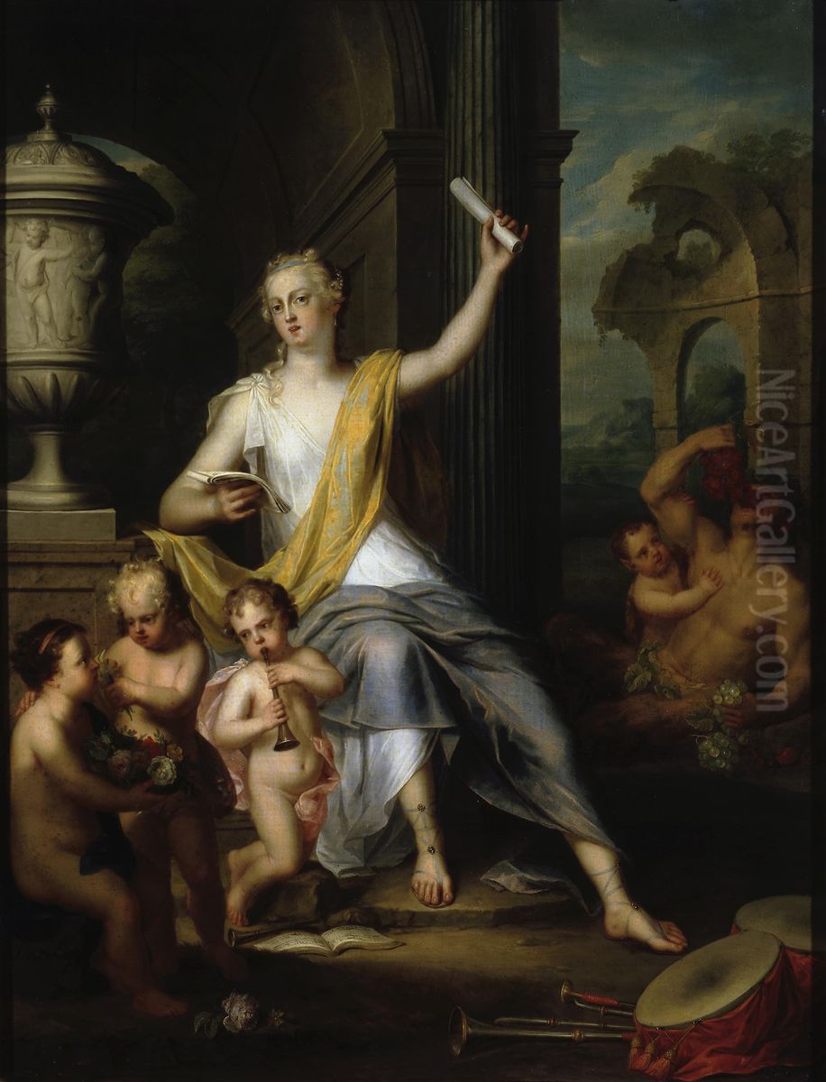 Allegory of Hearing, Taste and Smell Oil Painting by Balthasar Beschey