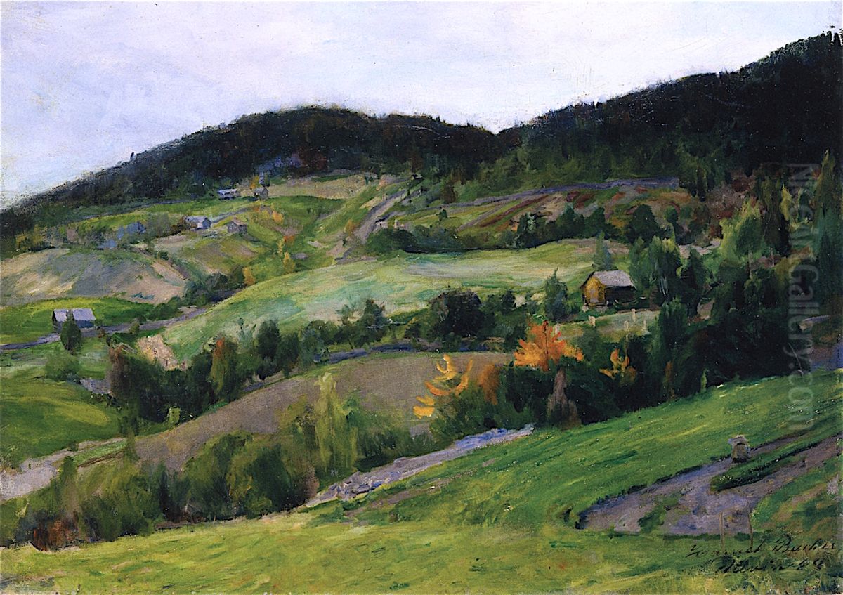 Landscape from Ulvin Oil Painting by Harriet Backer