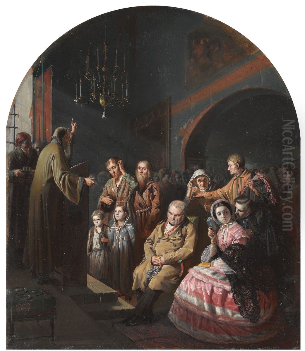 A village sermon Oil Painting by Vasily Perov