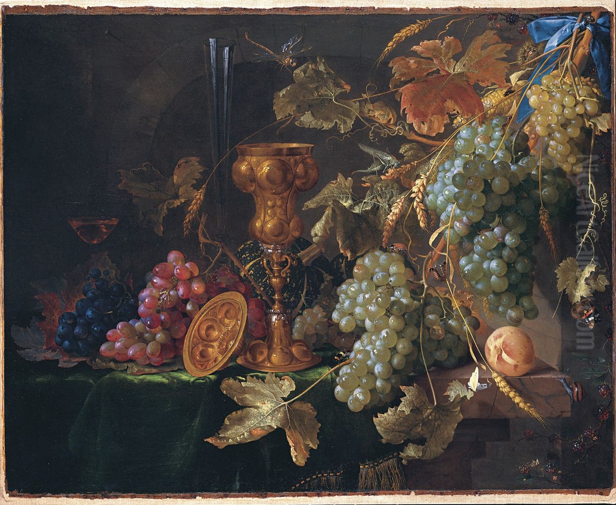 Still Life with Grapes Oil Painting by Jan Davidsz. De Heem