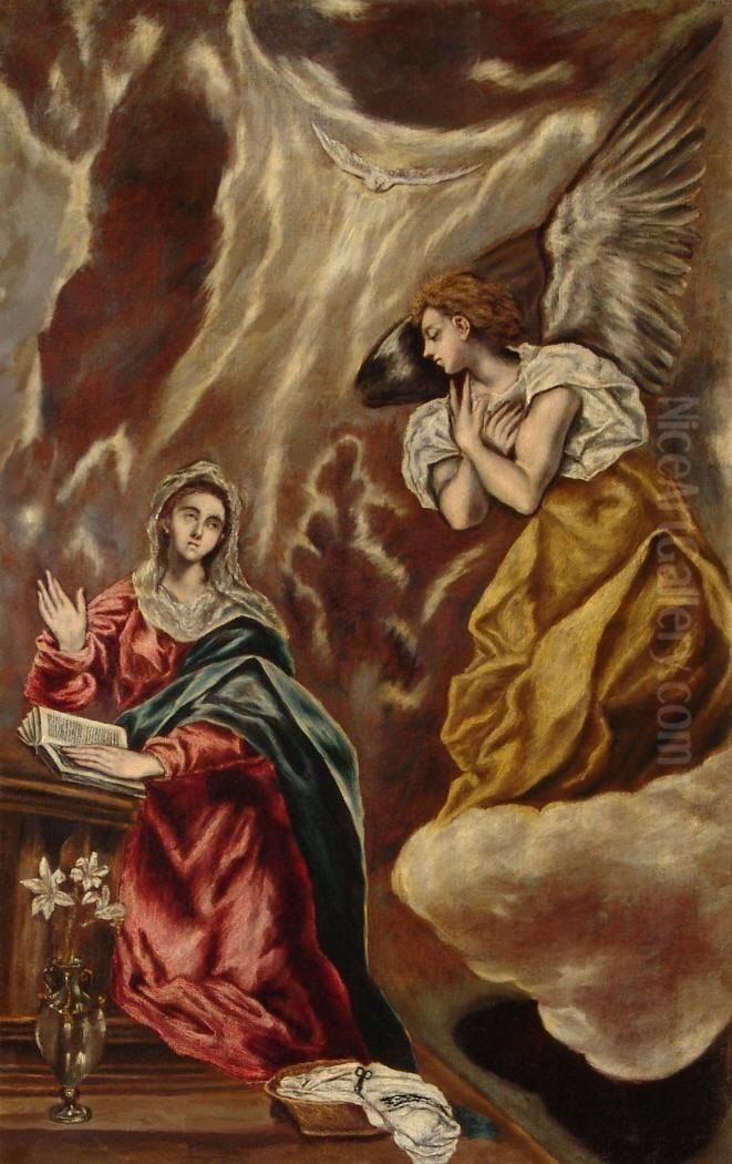 Annunciation Oil Painting by El Greco
