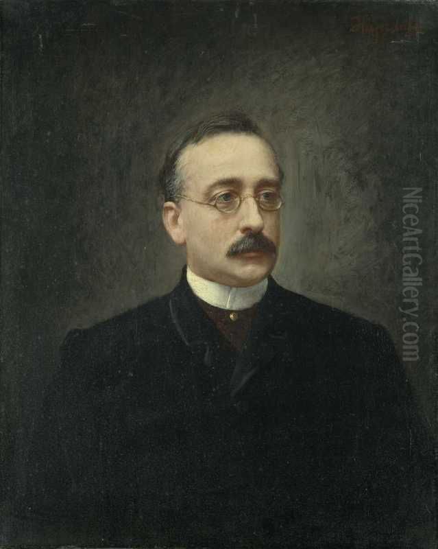 Portrait of August Bonnevie Oil Painting by Hans Heyerdahl