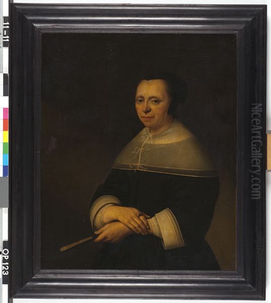 Portret van Sarah Looten Oil Painting by Anthonie Palamedesz.