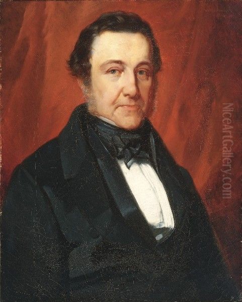 Portret van Antonie Overgaauw Pennis (Delft 1789 - Delft 1865) Oil Painting by Willem Hendrik Schmidt