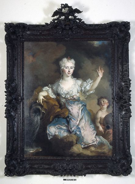 Portrait of Cornelia Philippina de Boodt (1712-1742) Oil Painting by Nicolas de Largilliere